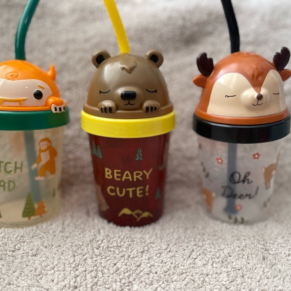 X3 Cute Animal-Themed Sippy Cups - Picture 3 of 3